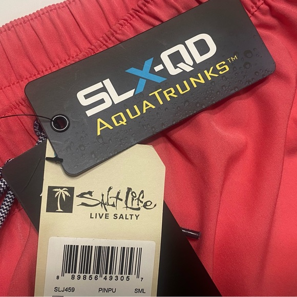 SOLD! Salt Life The Good Daze SLX QD Performance Volley Flamingo Pink Boardshort - Picture 7 of 15